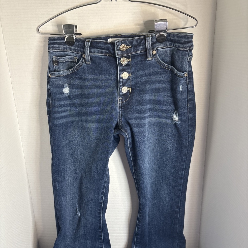 KanCan Button Front Mid Rise Flare, 9/28